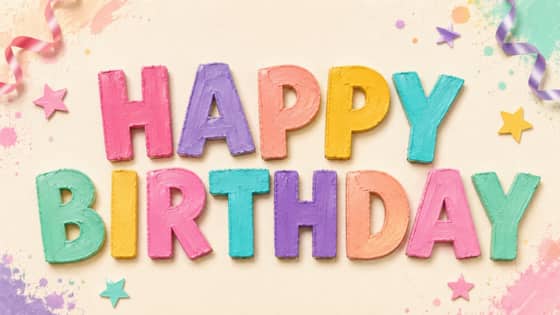Colourful happy birthday artwork