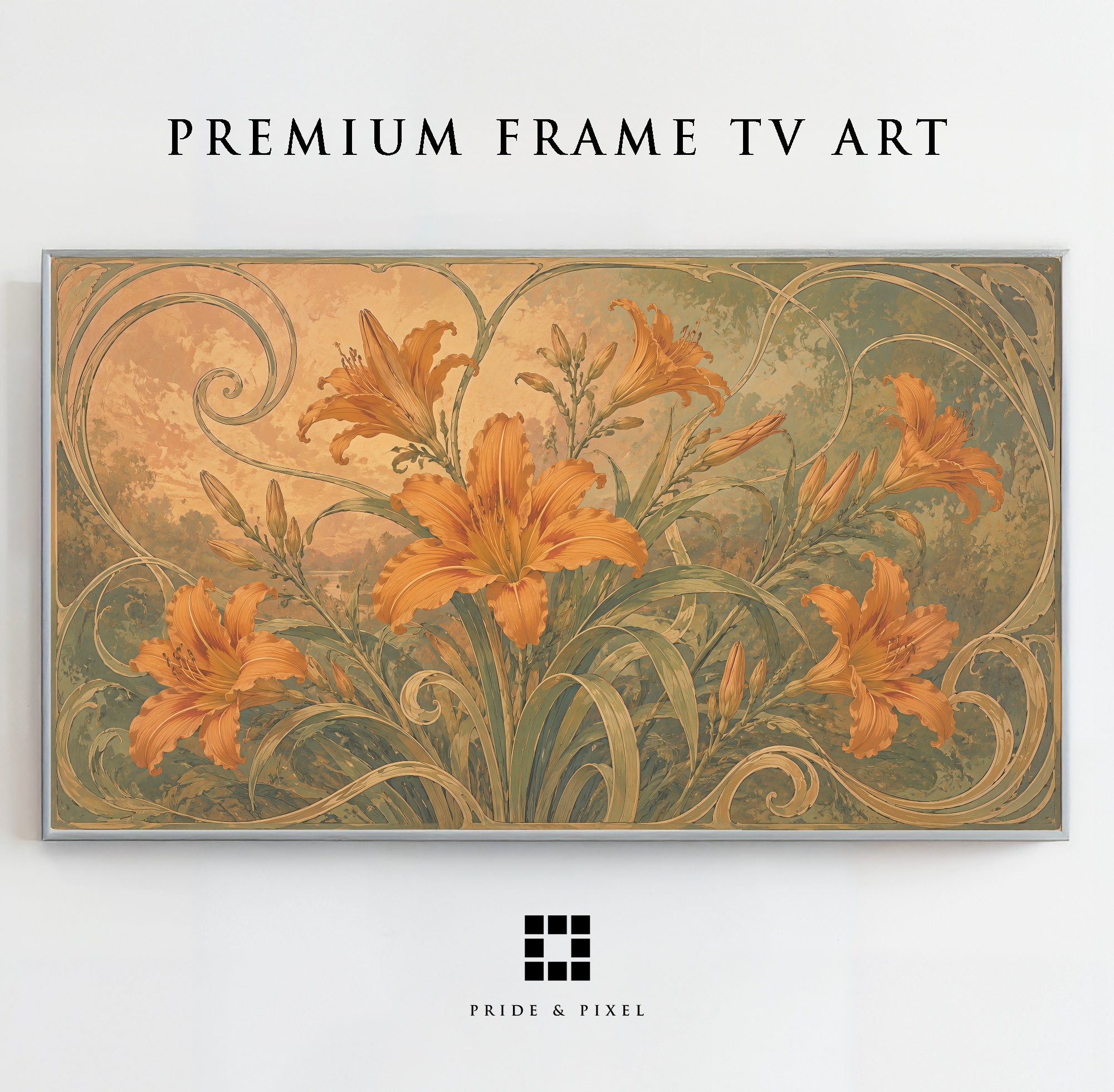Art Nouveau Daylily Floral