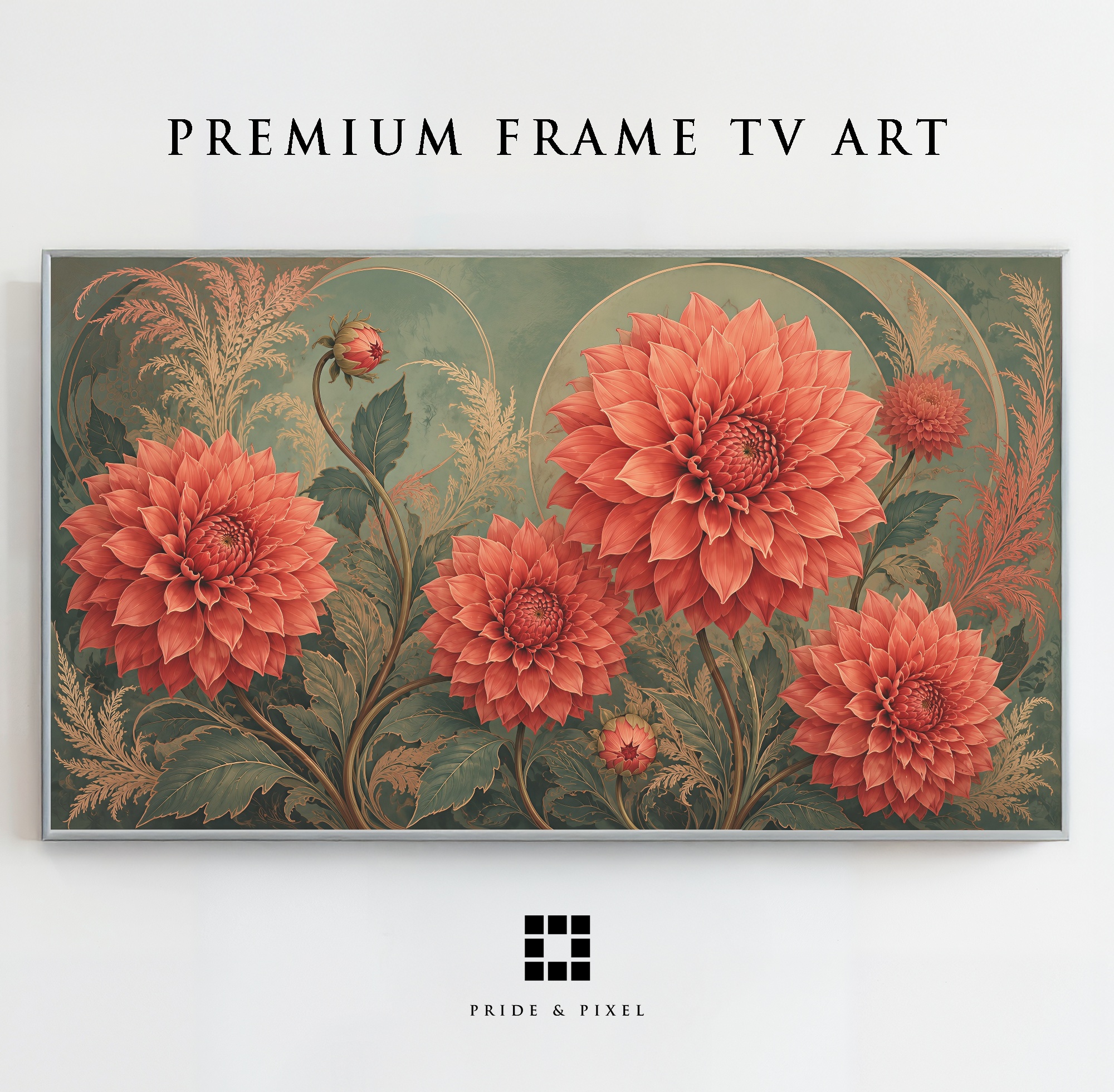 Art Nouveau Dahlia Floral