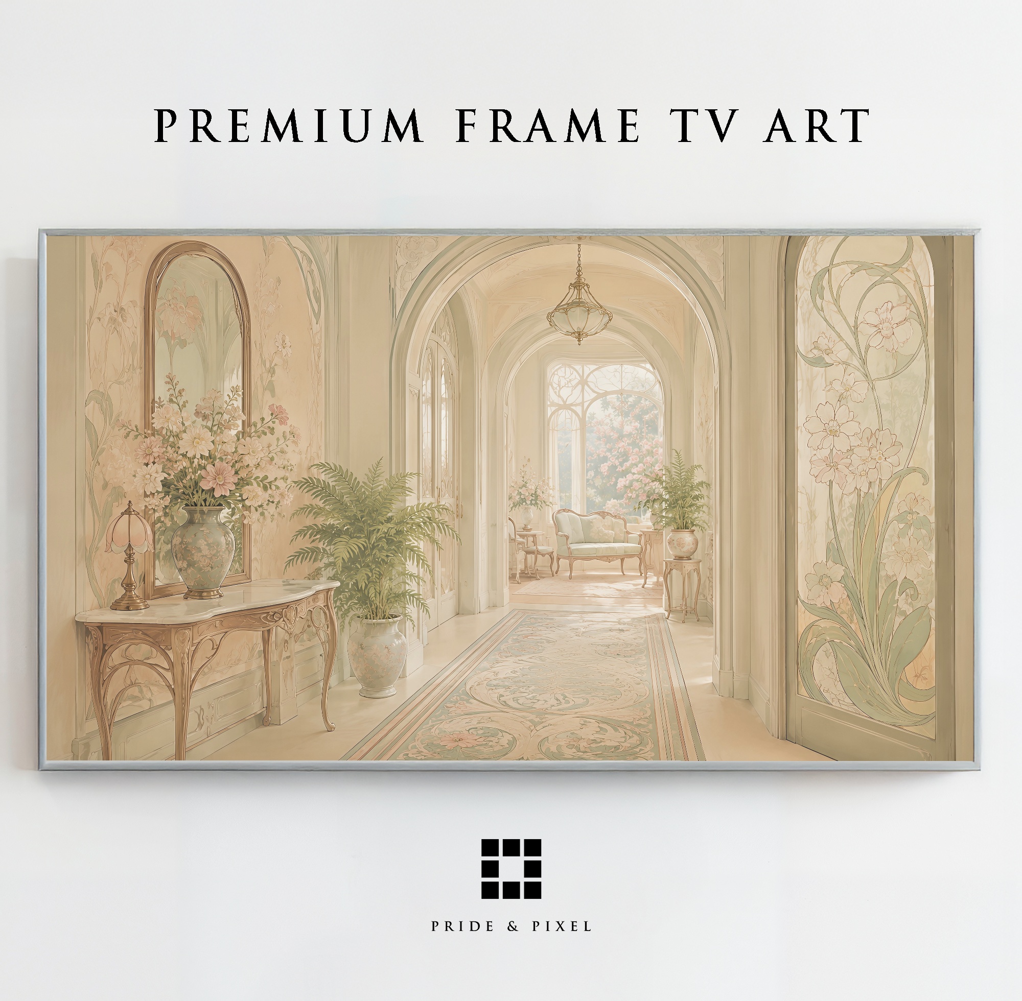 Soft Pastel Art Nouveau Interior