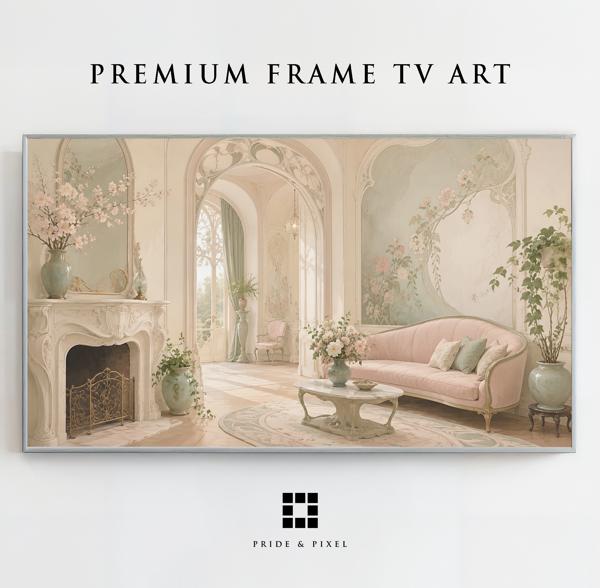 Soft Pastel Art Nouveau Interior