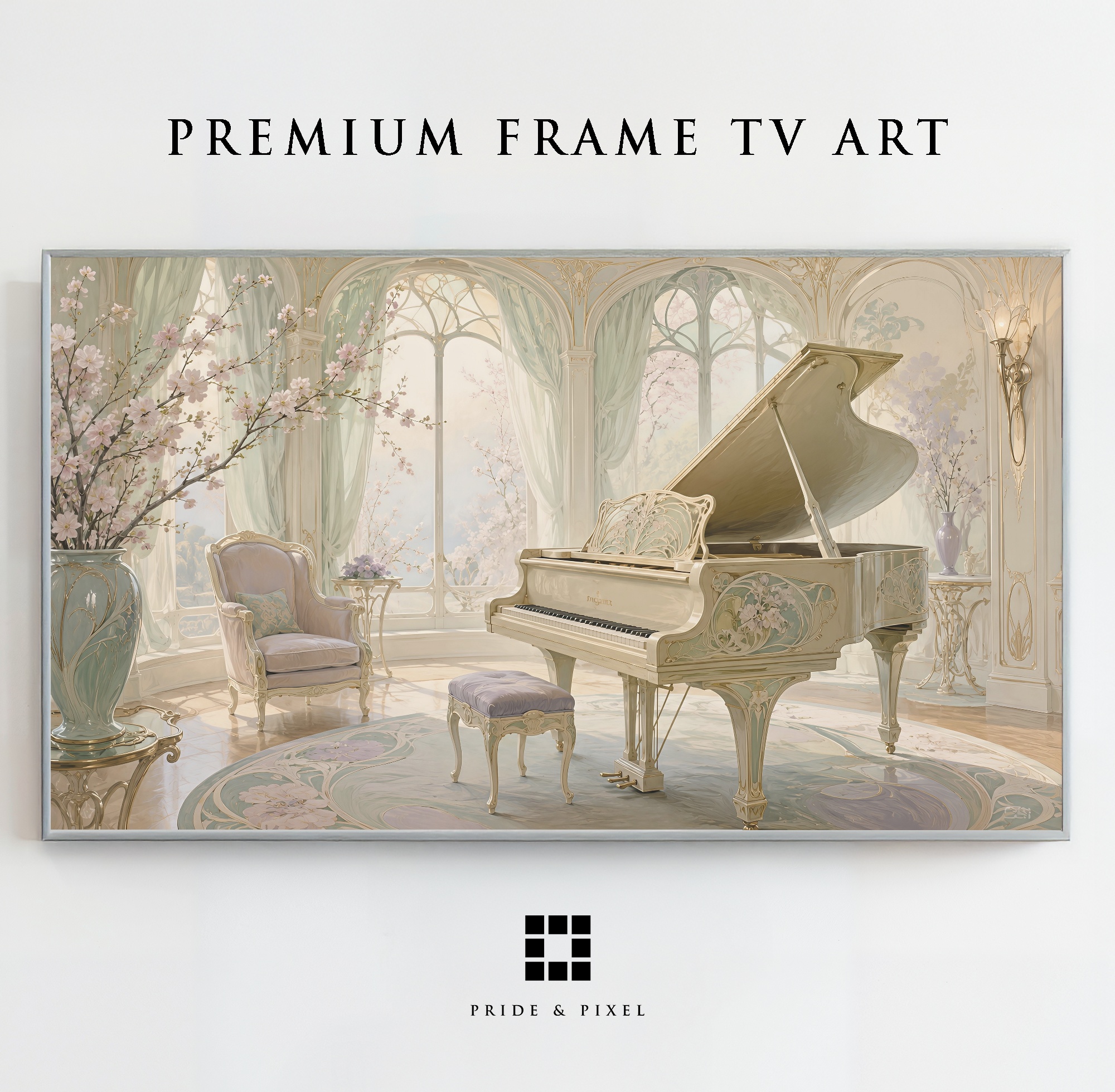 Soft Pastel Art Nouveau Interior