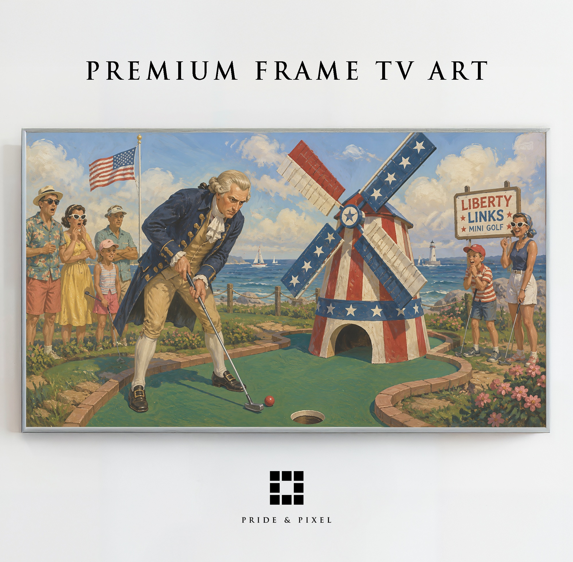 George Washington Mini Golf Coastal Scene Art