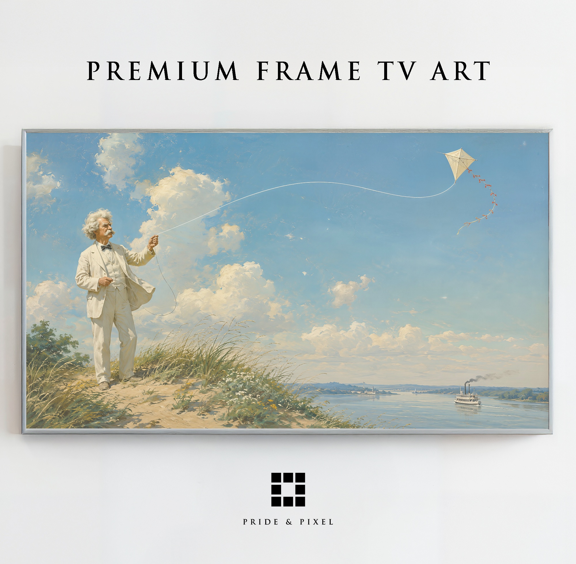 Mark Twain Flying Kite River