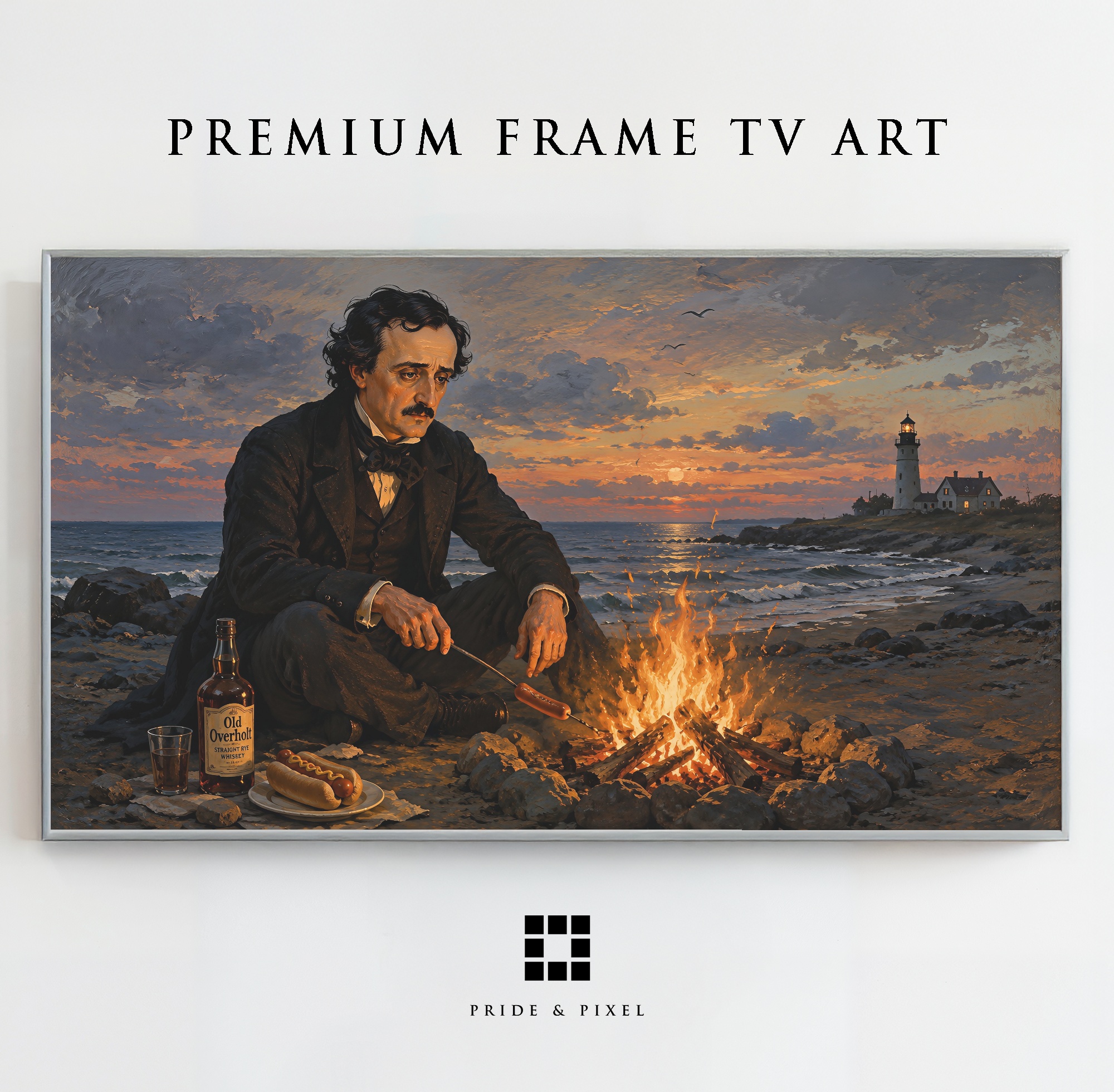 Edgar Allan Poe Beach Campfire