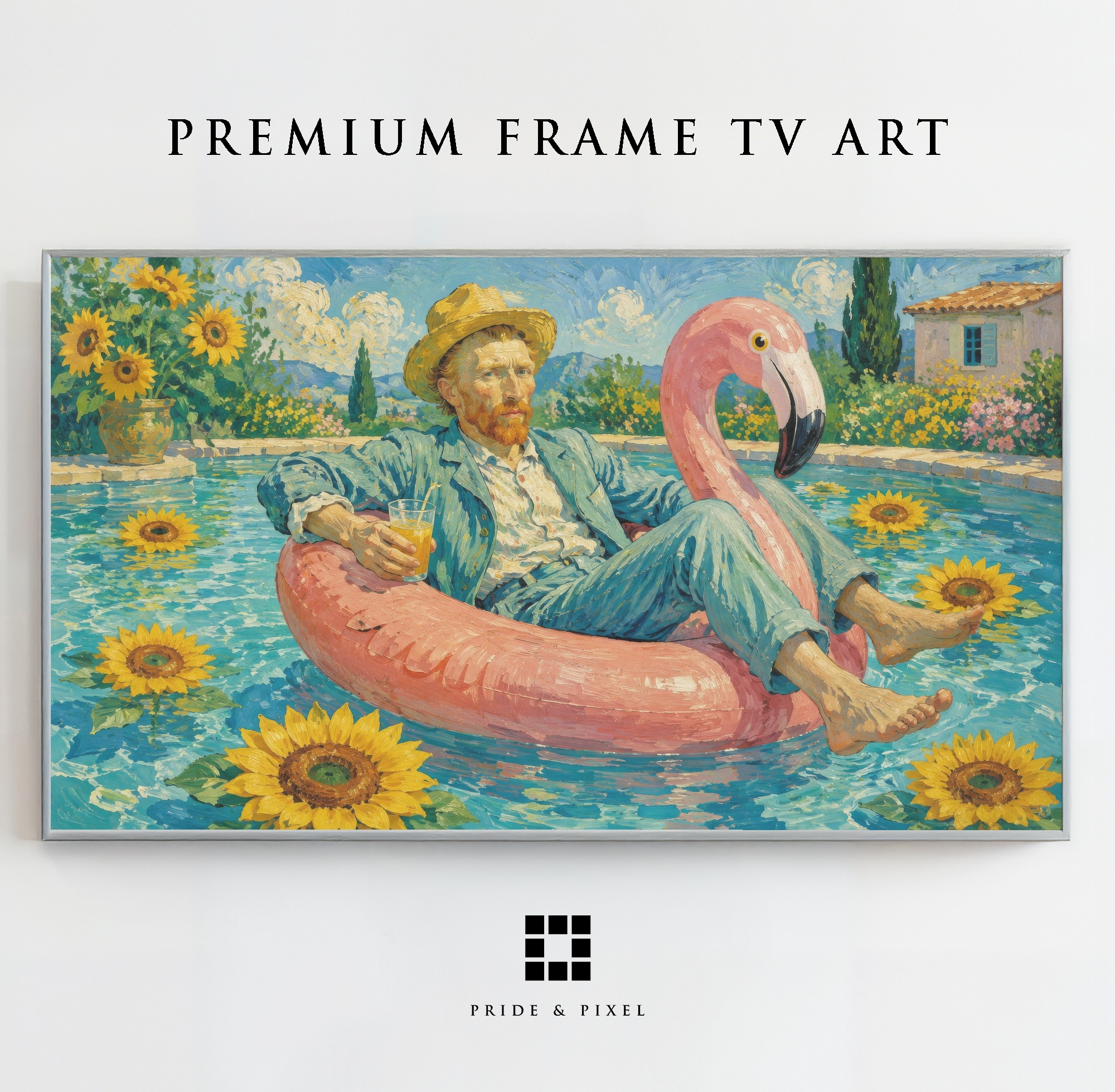 Van Gogh Flamingo Pool Party