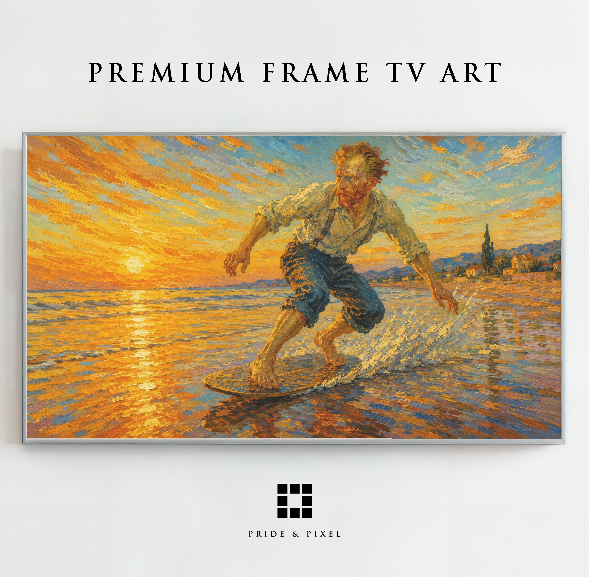 Van Gogh Skimboarding at Sunset