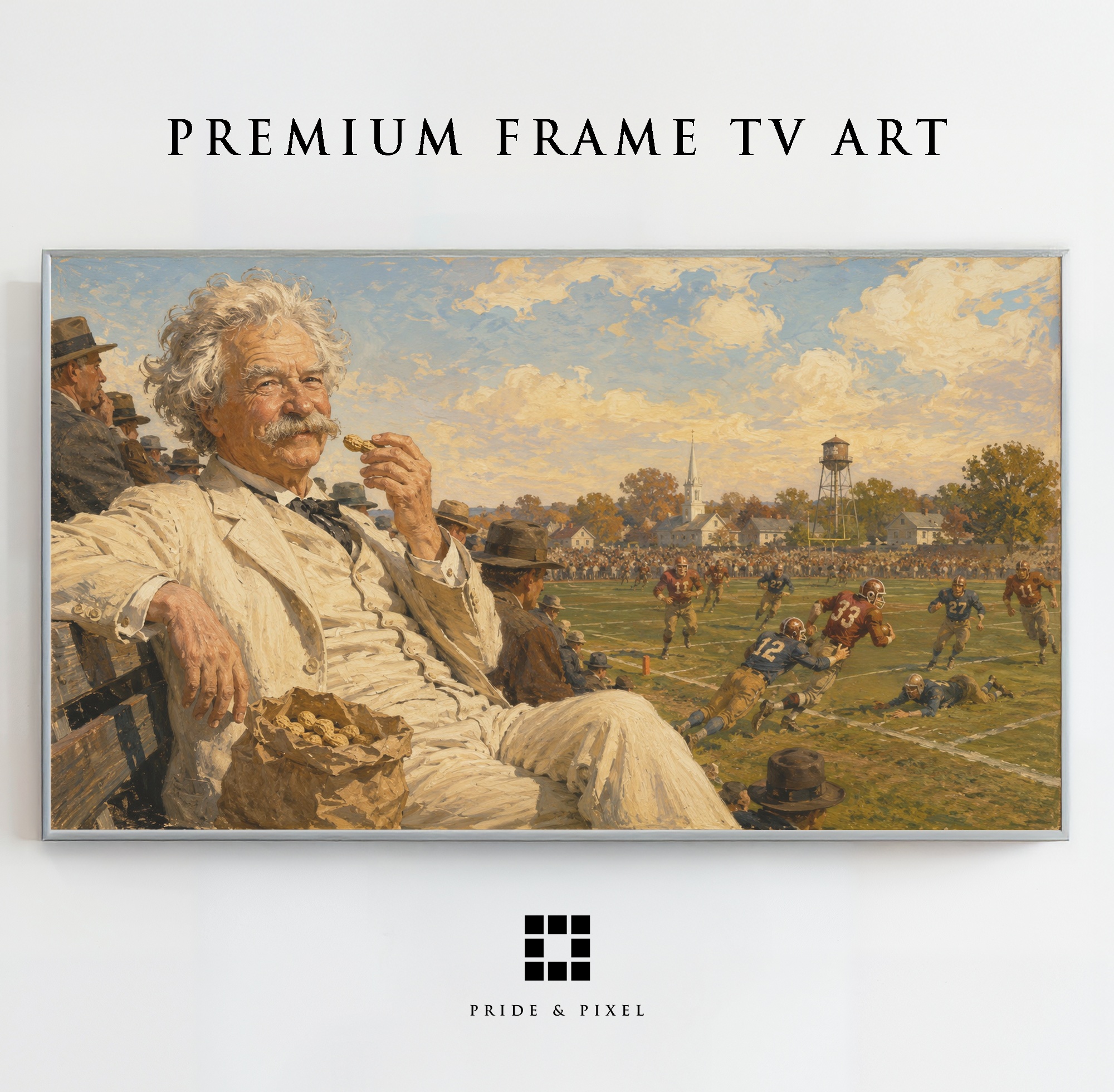 Mark Twain Watches Football