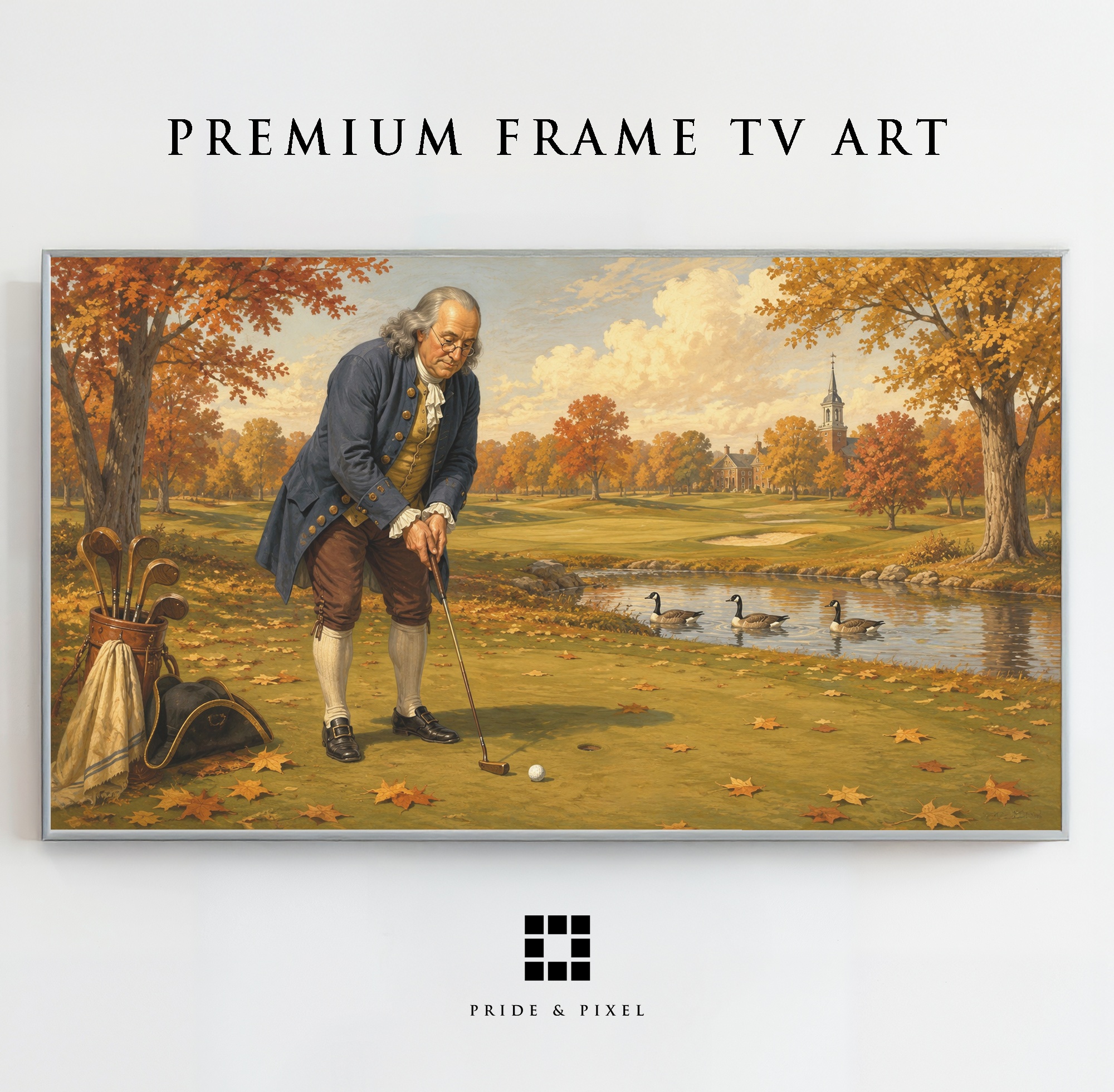 Benjamin Franklin Golfing