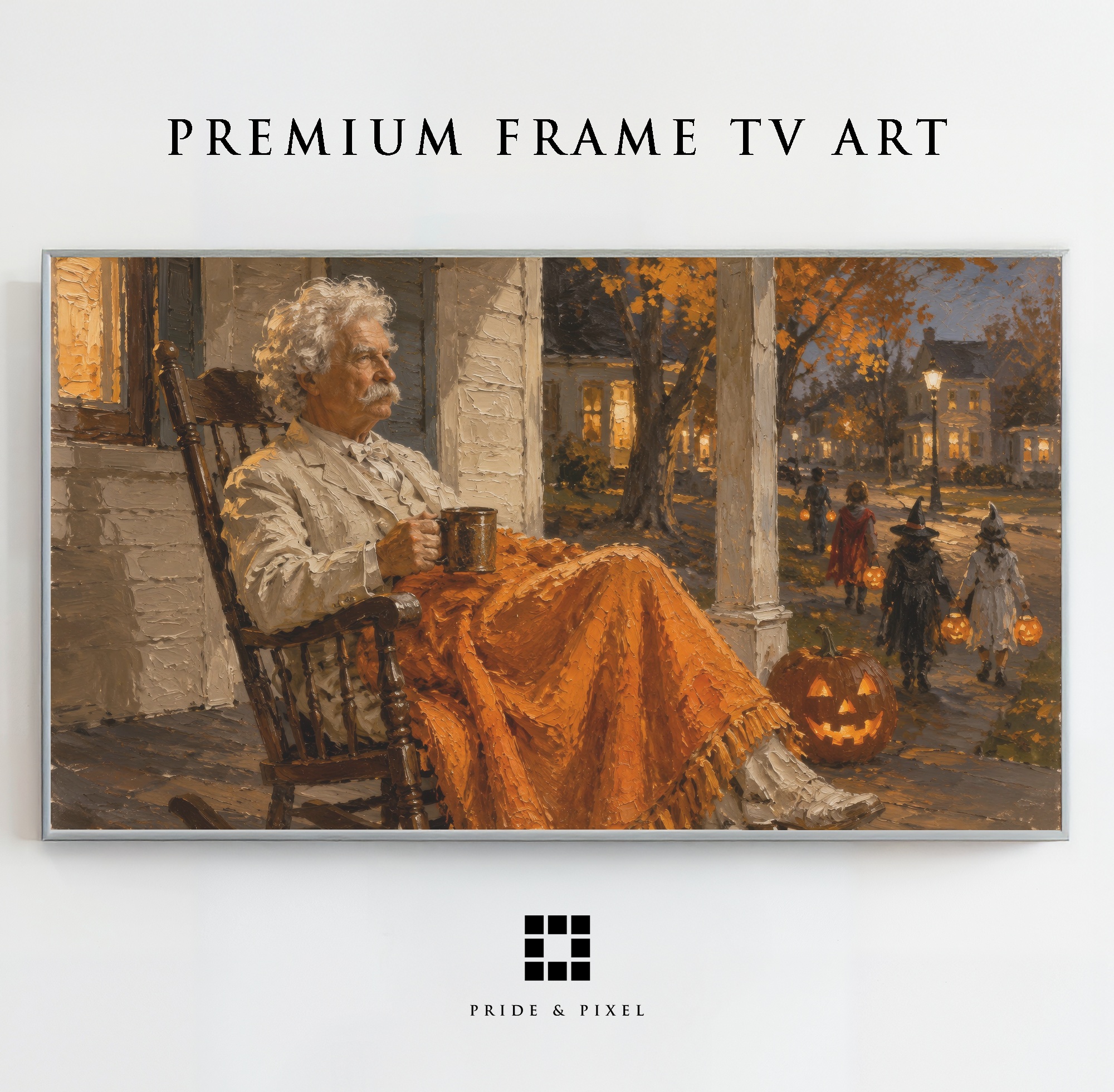 Mark Twain Halloween Art for Samsung Frame TV, Art Mode Digital Download