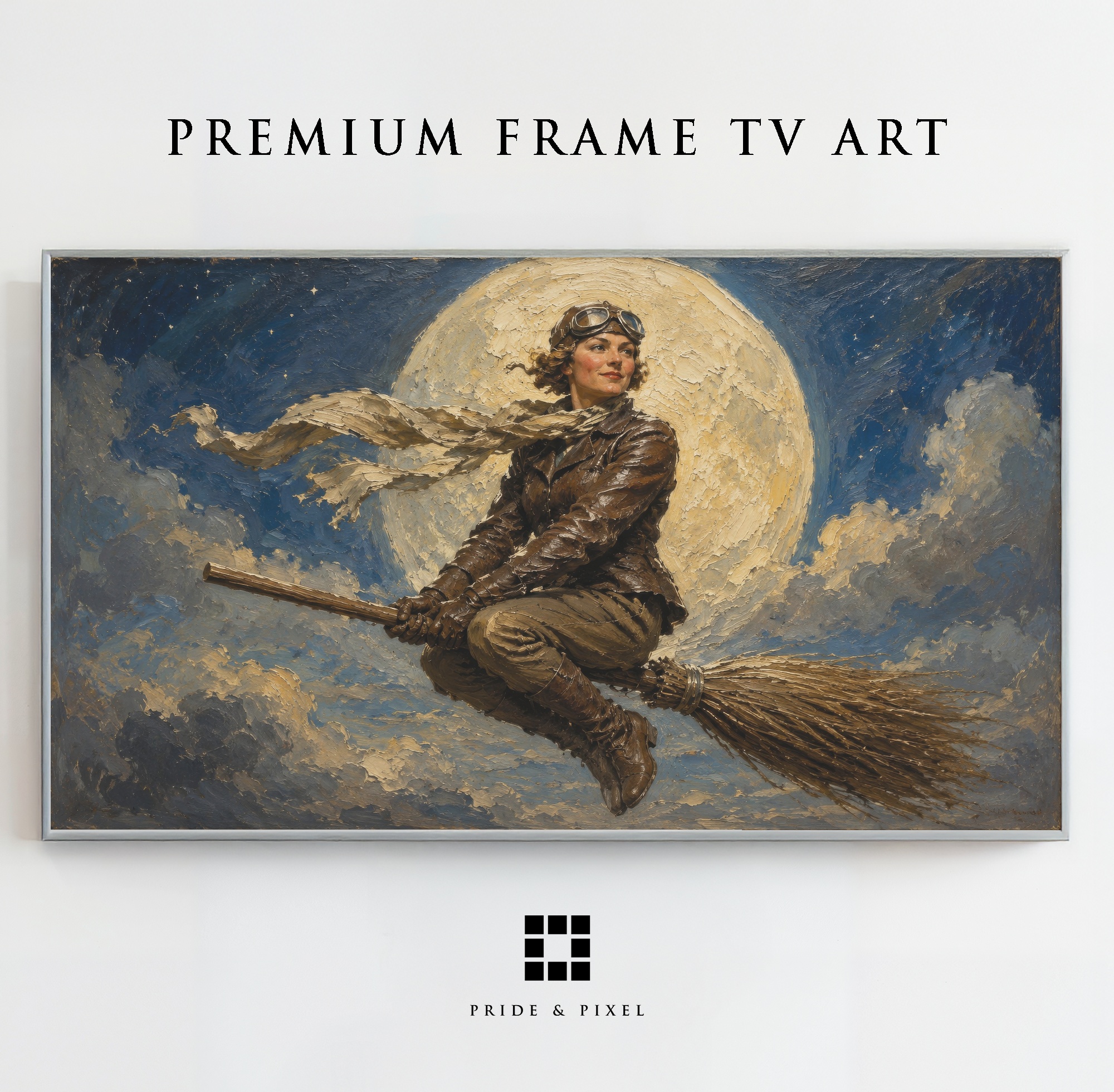 Aviator Witch on Broomstick