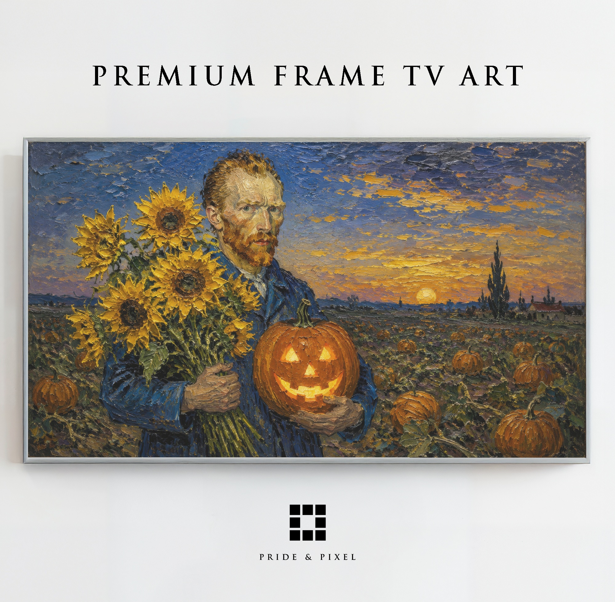 Van Gogh Pumpkin Patch Sunset