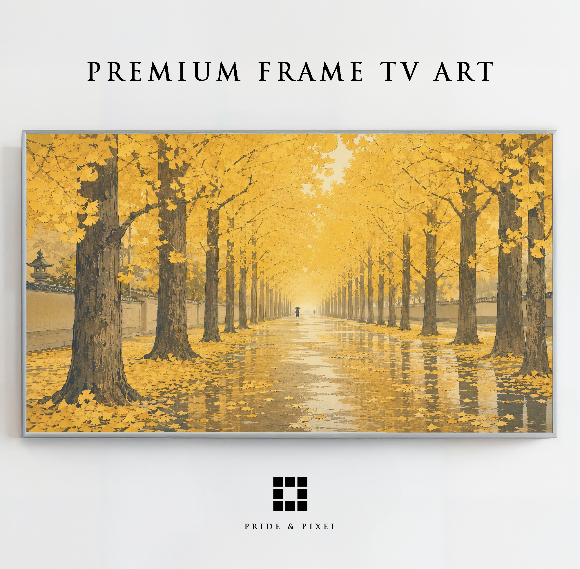 Golden Ginkgo Tree Lined Avenue