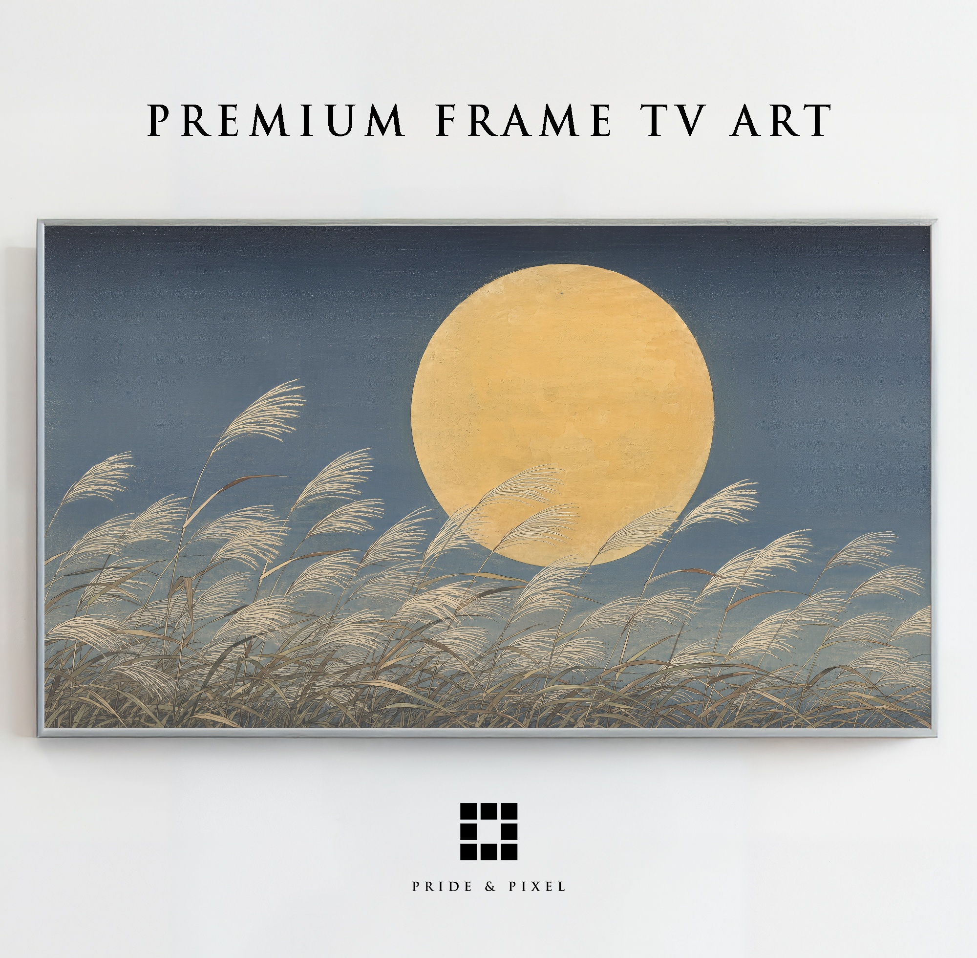 Moonlit Pampas Grass Field