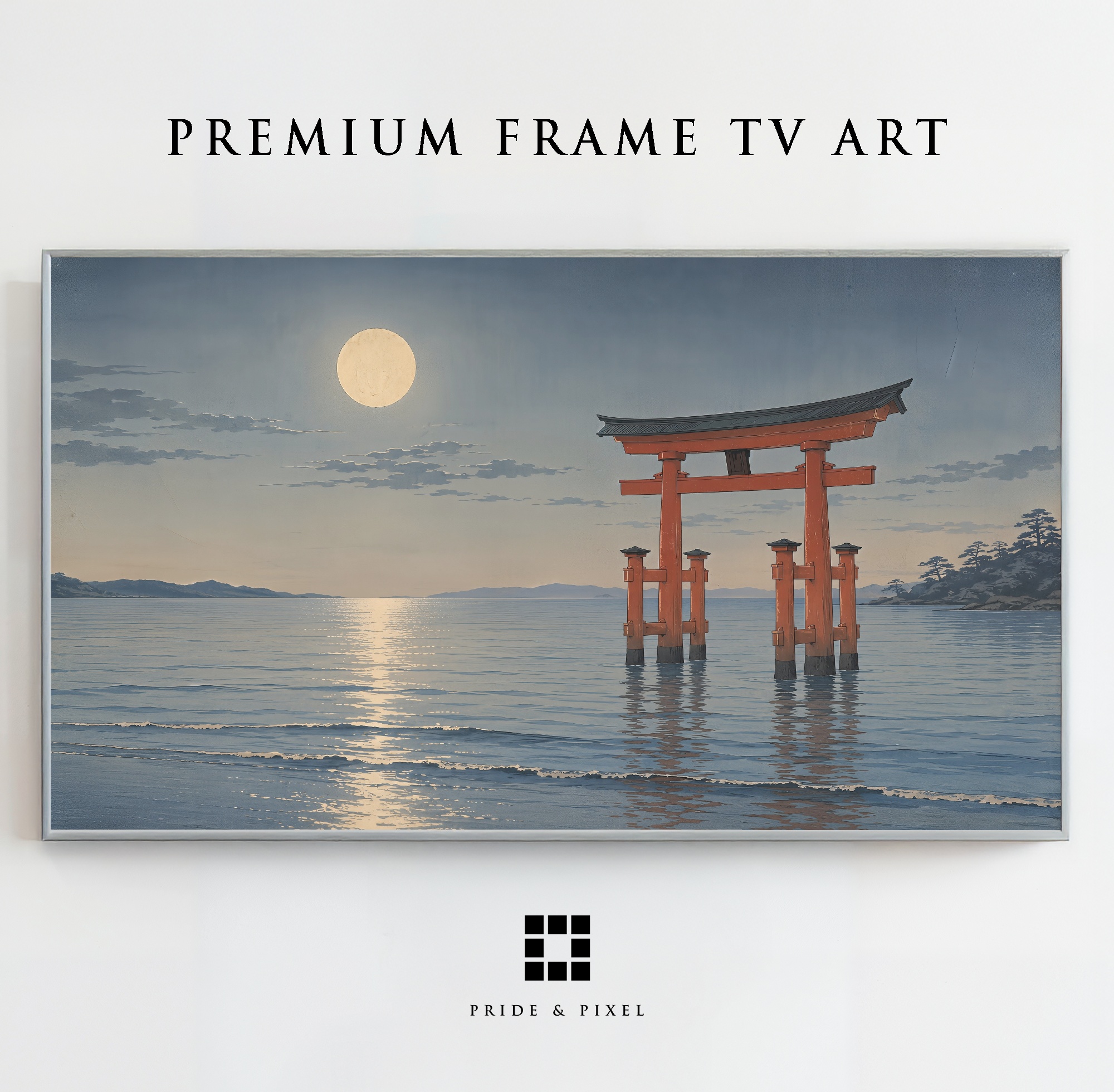 Moonlit Torii Gate at Sea