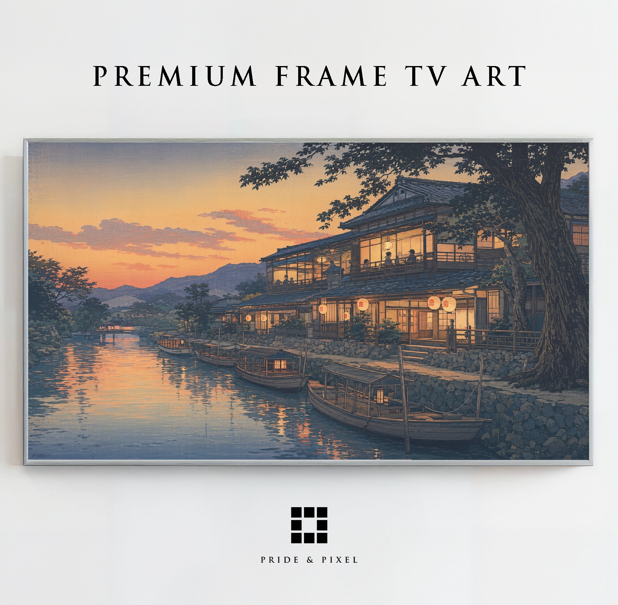 Japanese Canal Village Sunset