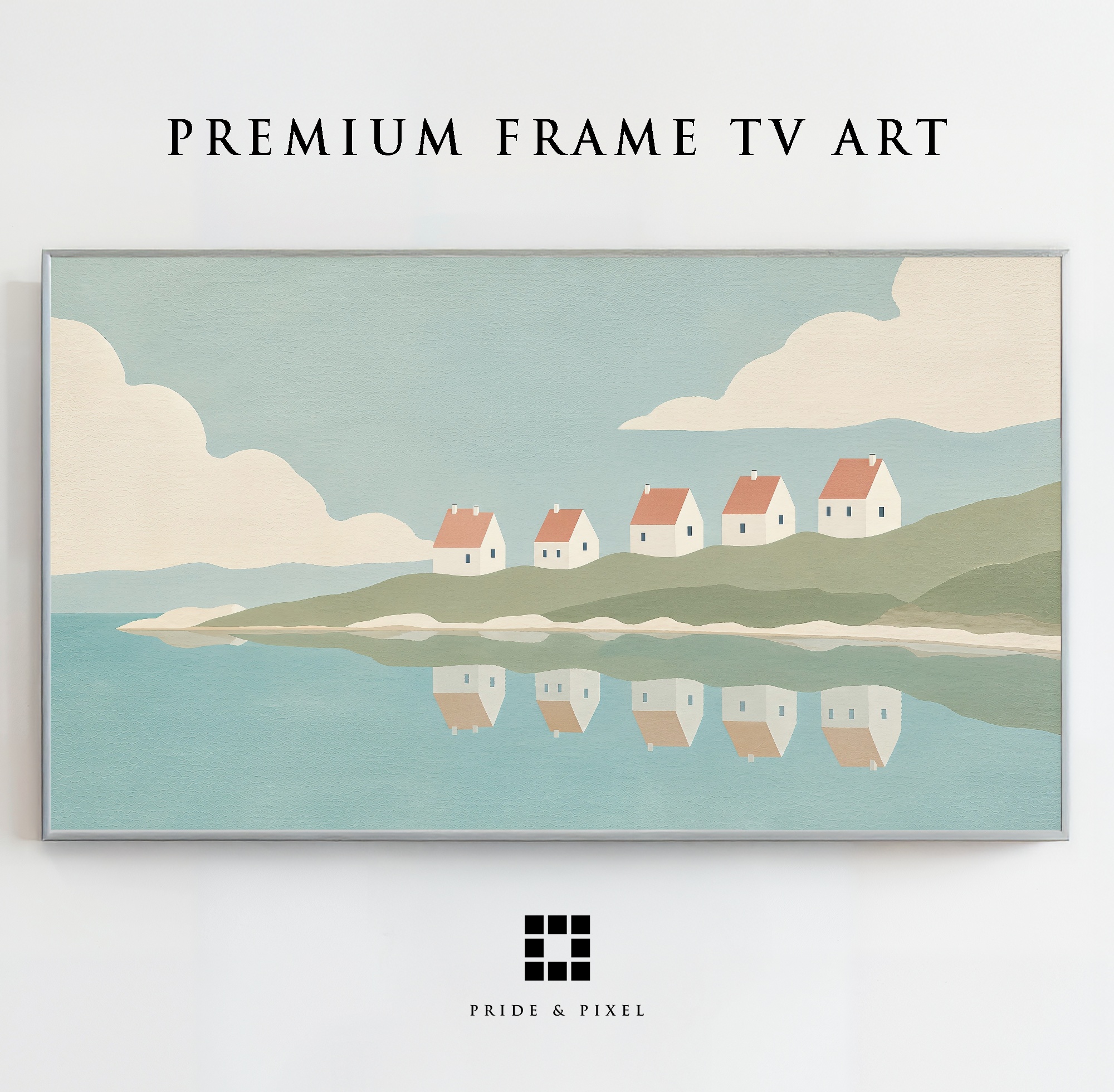 Coastal Houses Reflected in Water