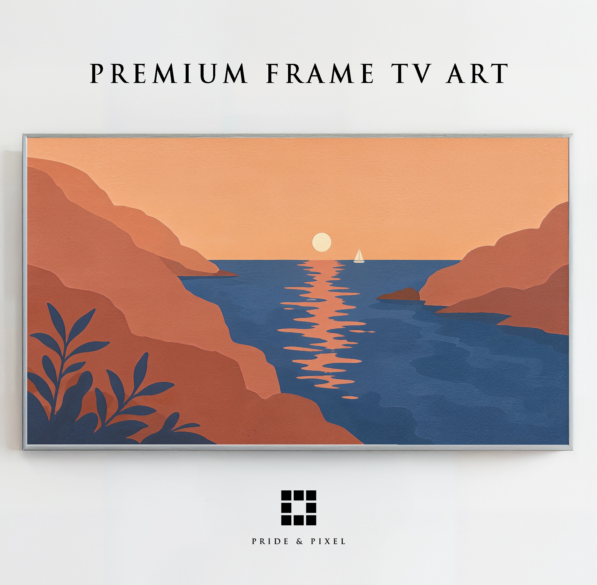 Coastal Canyon Sunset Sailboat