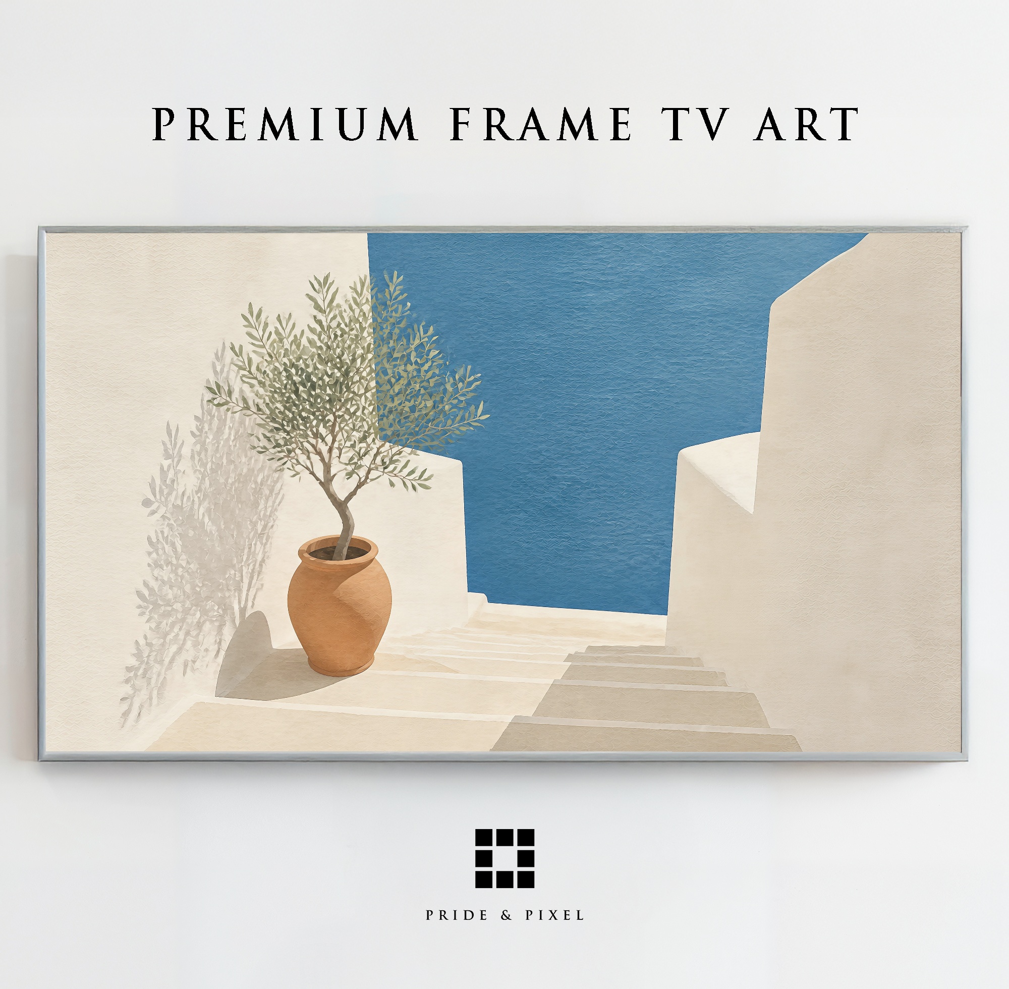 Olive Tree White Walls Blue Sea