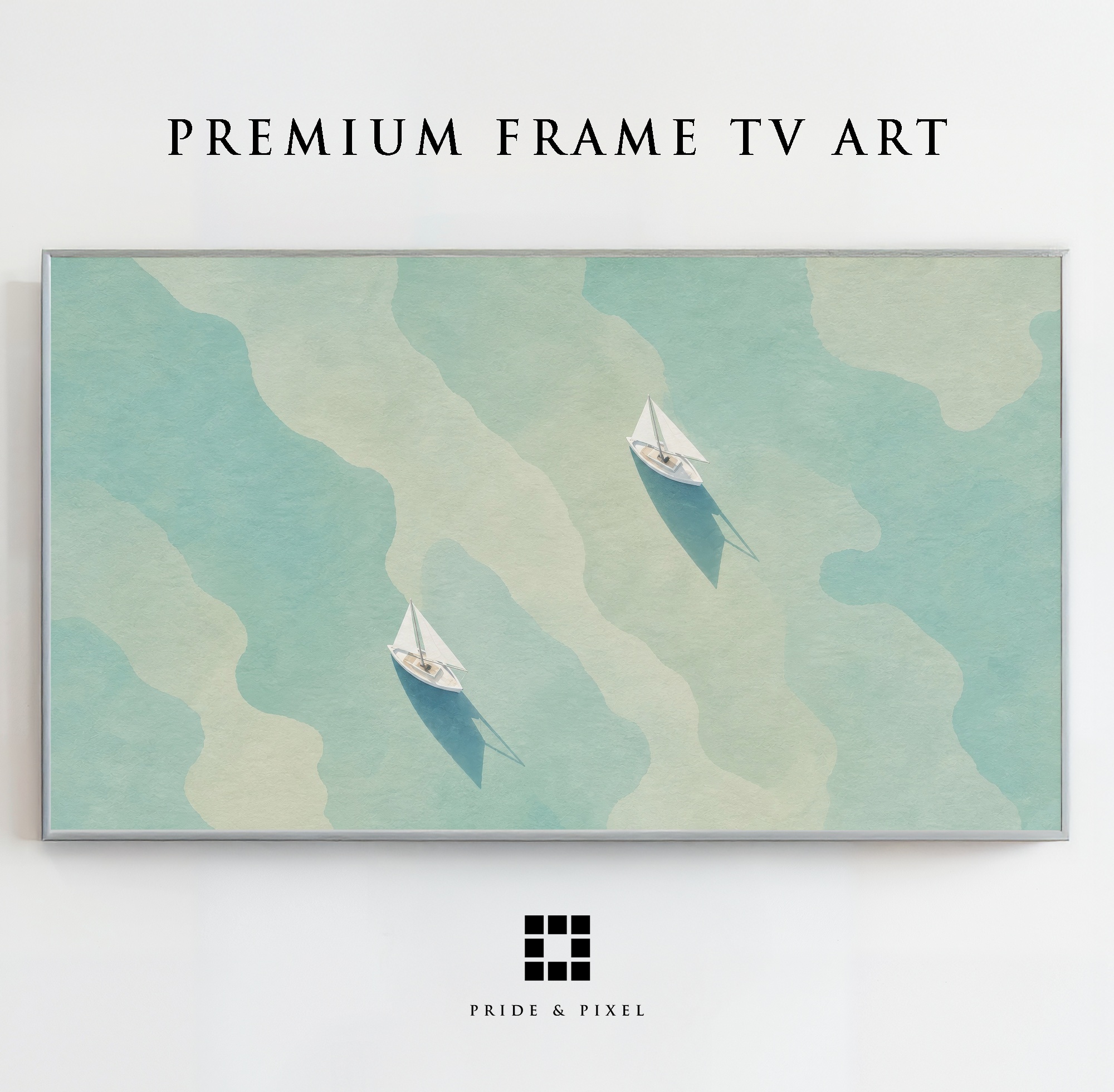 Two Sailboats Overhead Coastal Water