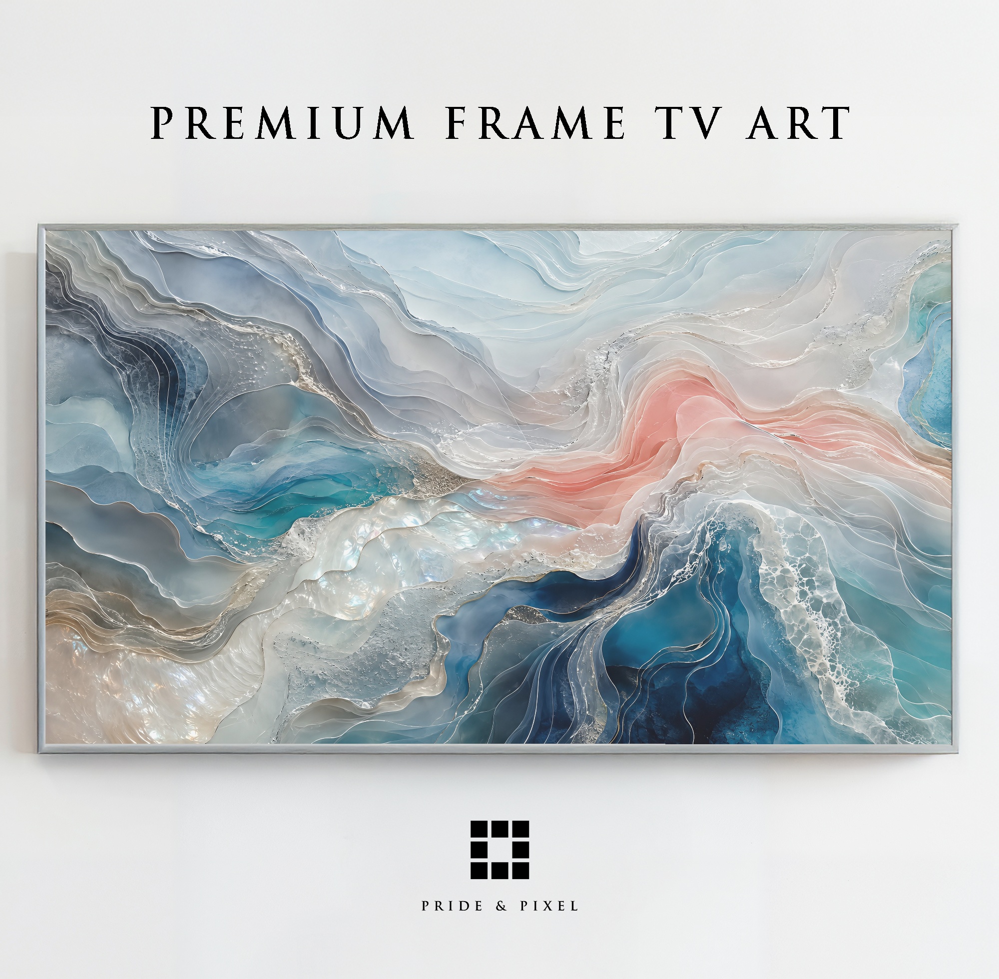 Blue Coral Fluid Marble