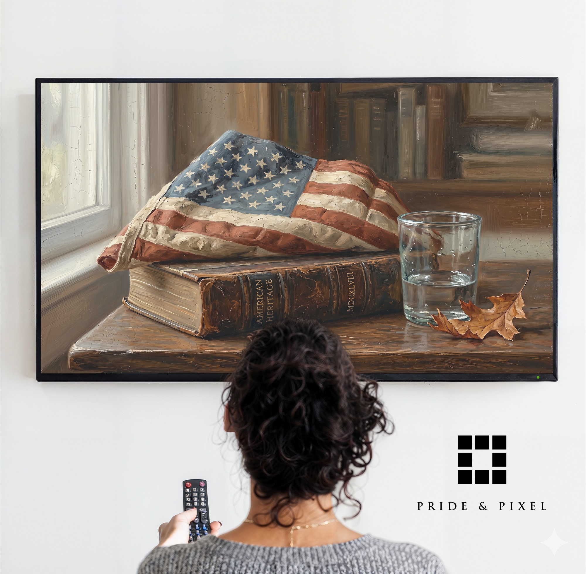 Patriotic Digital Art, American Flag Still Life (Samsung Frame TV Ready)