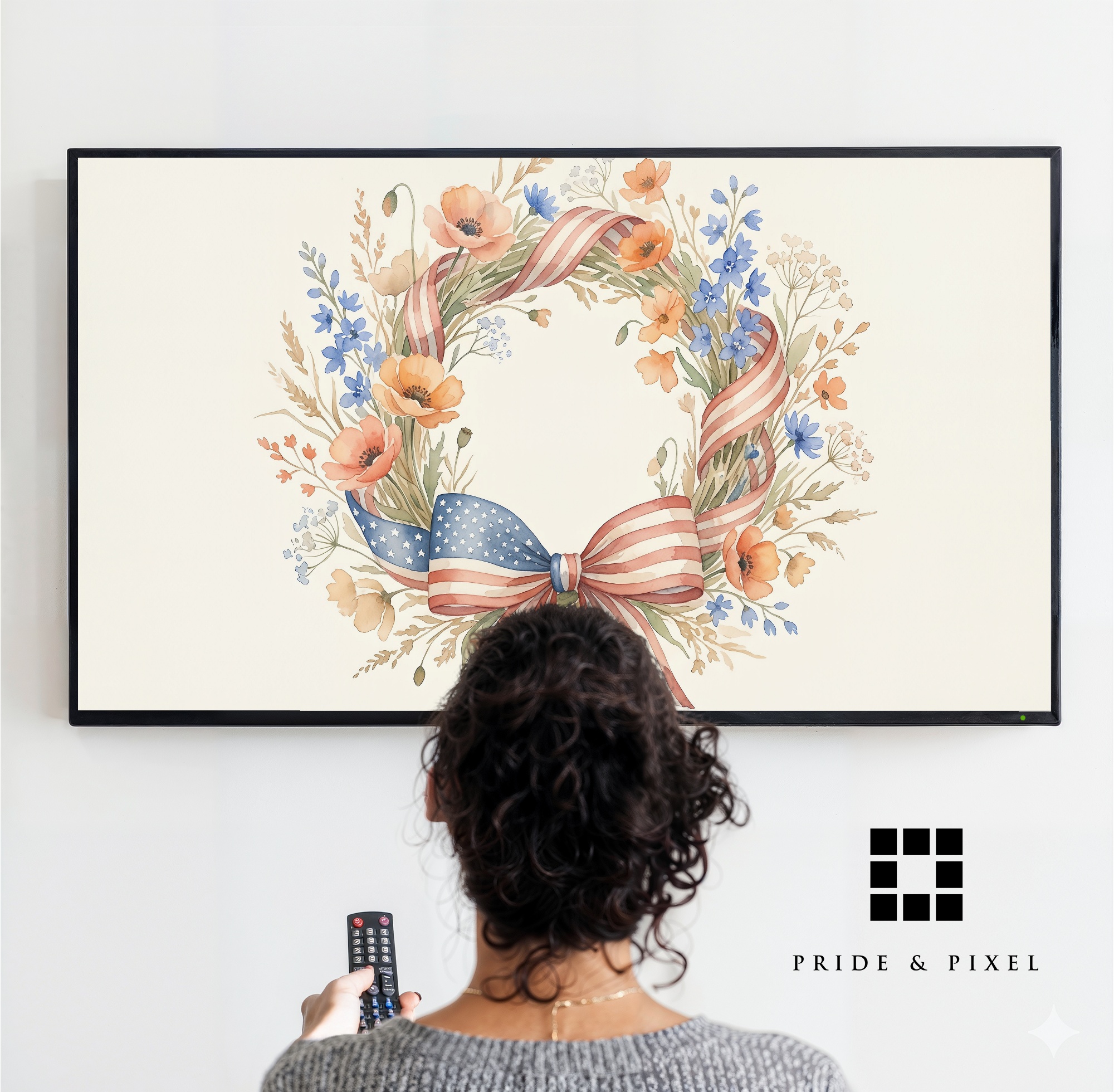 Patriotic Floral Wreath Samsung