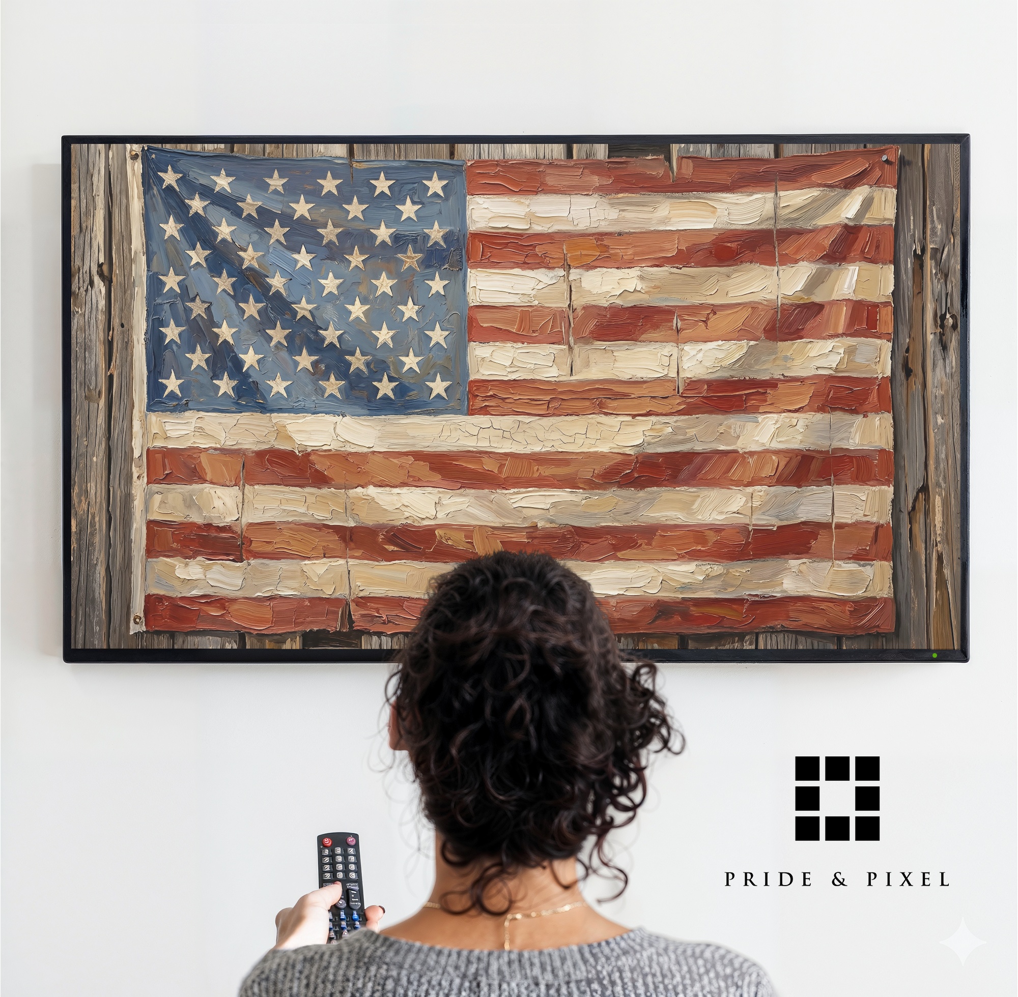 Rustic Flag Wood Samsung