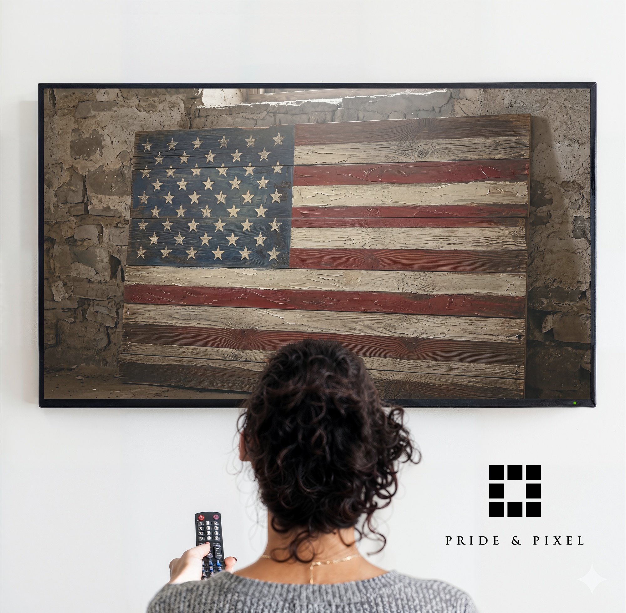 Rustic Wooden Flag Samsung