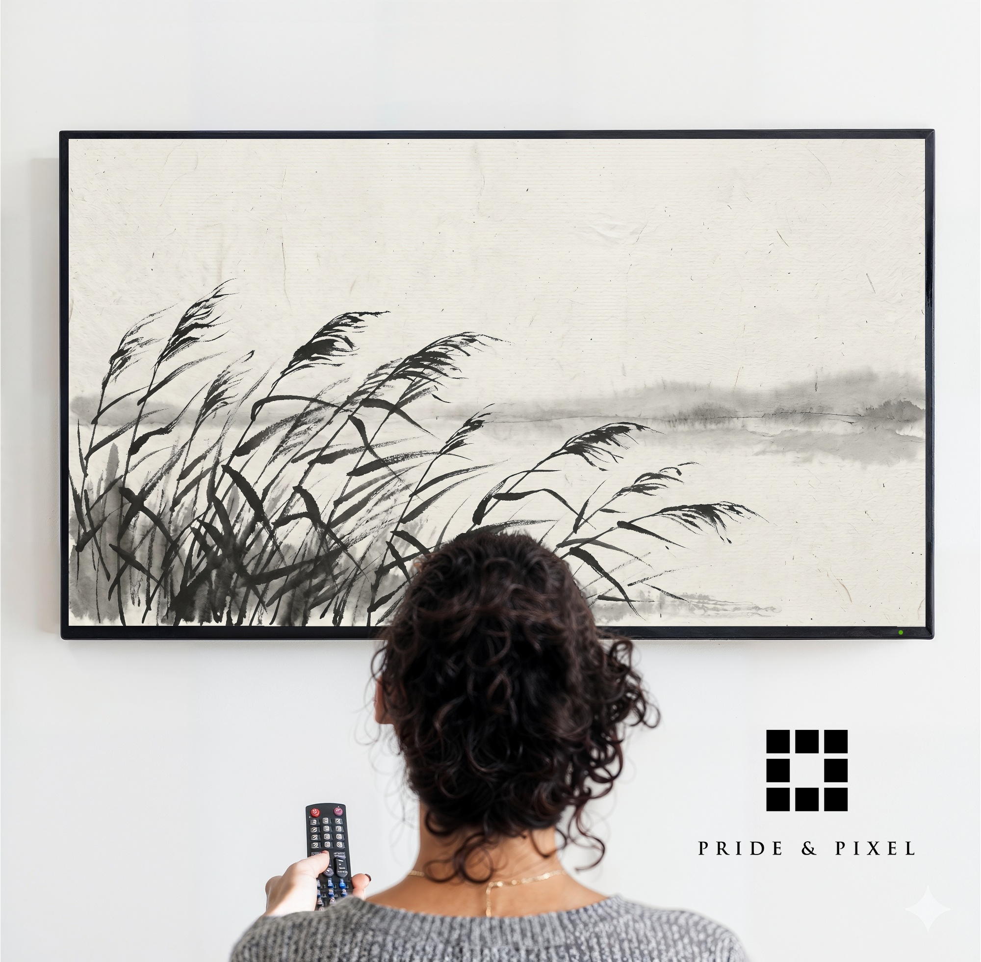 Sumi-E Lake Reeds Samsung
