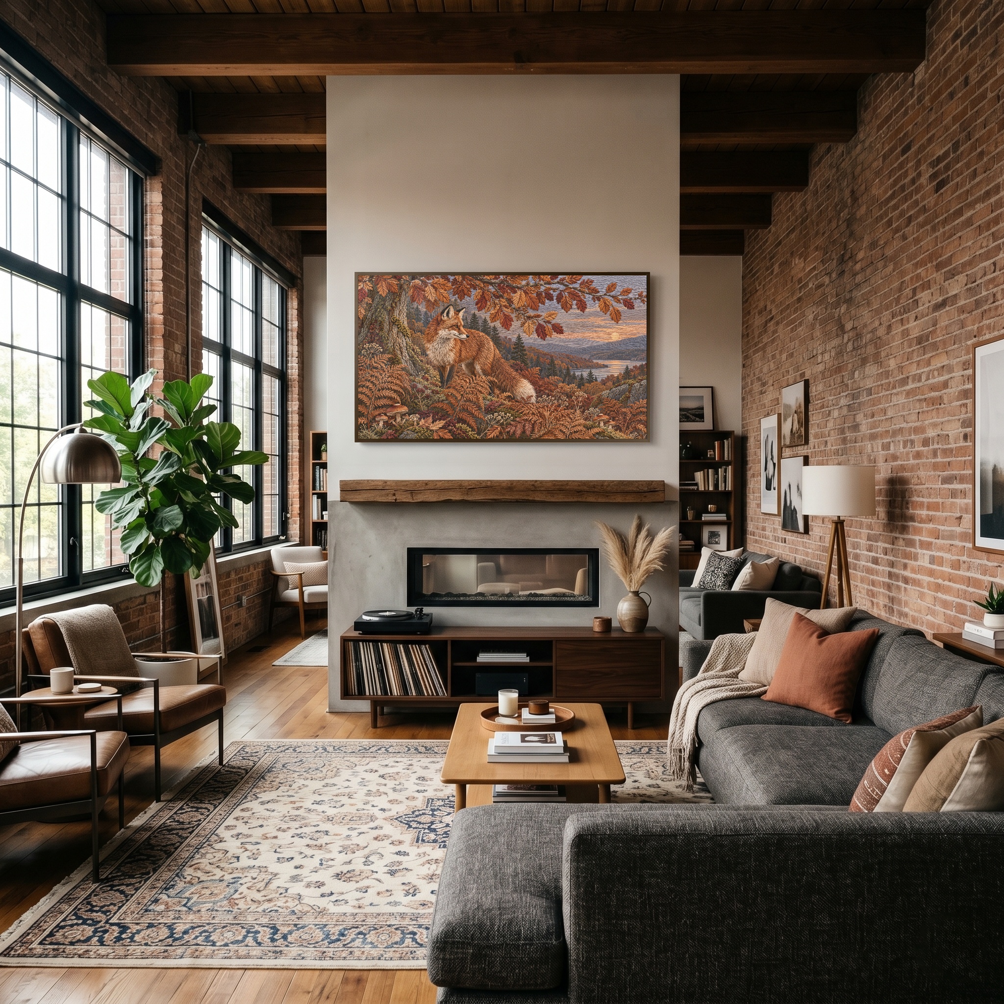 Fifty embroidered-style autumn woodland and harvest Frame TV artworks